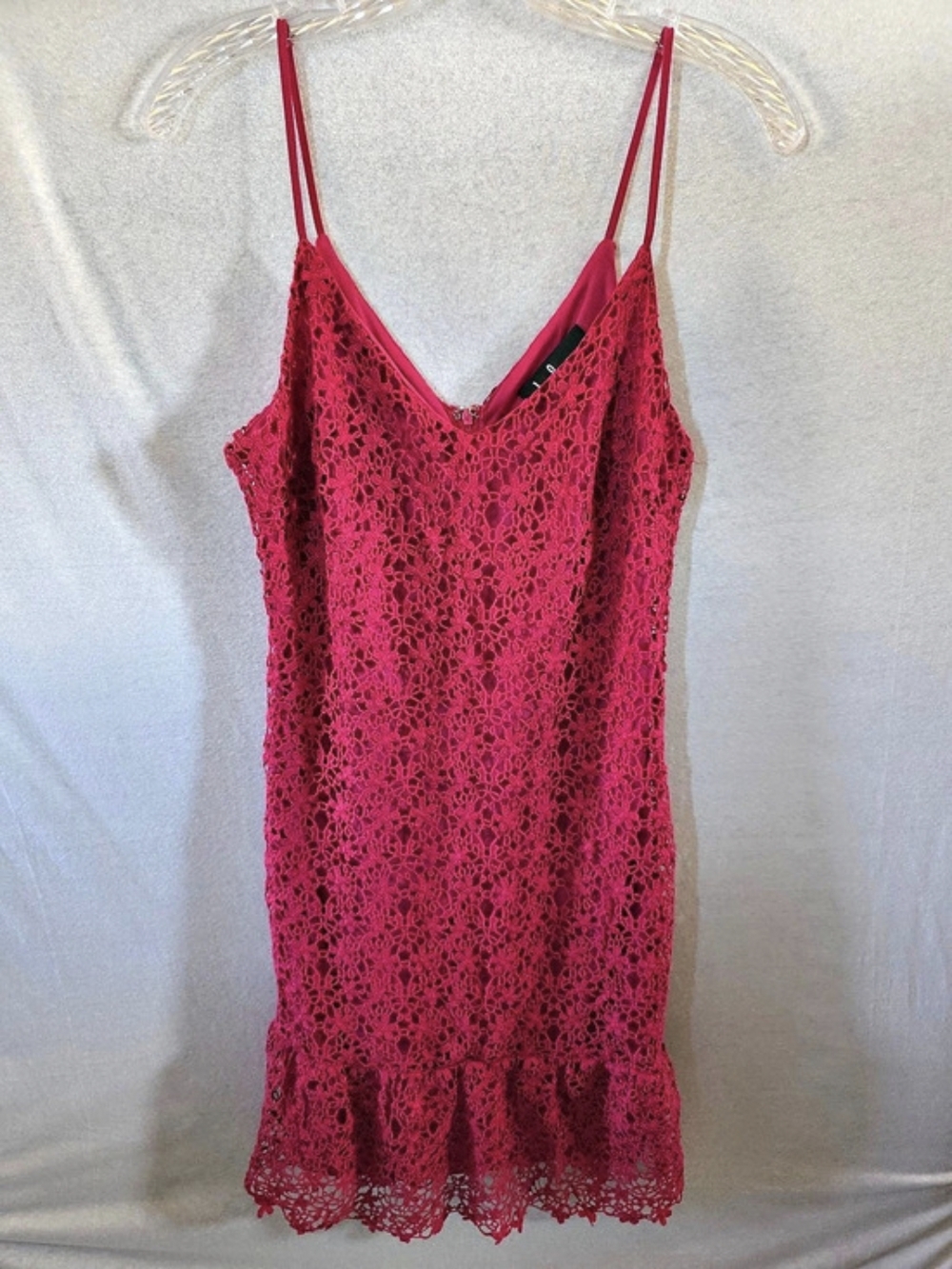 Lulu's Floral Lace Mini Dress in Pink Size Medium